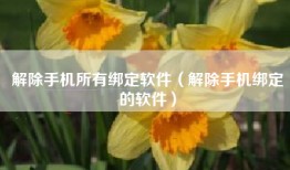 解除手机所有绑定软件（解除手机绑定的软件）